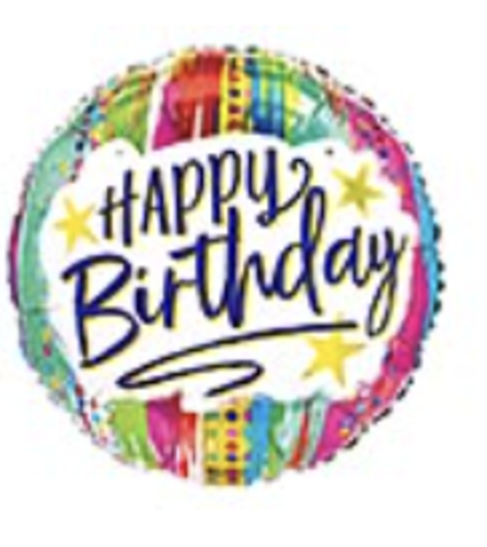 Air-Filled Happy Birthday Balloon. An arrangement by Evergreen and Lily Floral Studio and Gifts.