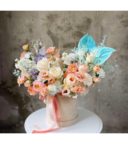 #50 Bliss Box - Deluxe. An arrangement by Blossy Flowers.