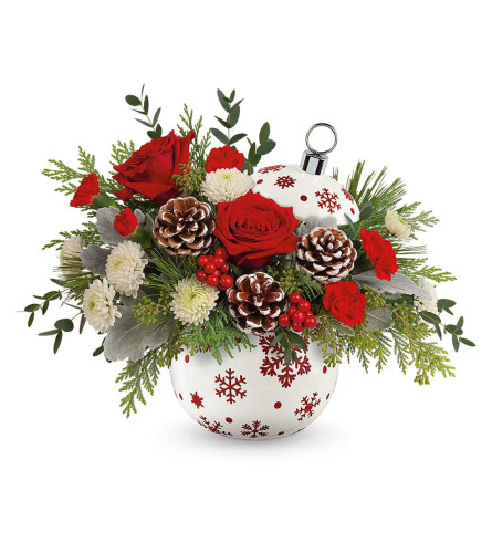 Christmas Sparkle Bouquet. An arrangement by Flowers and Beyond.