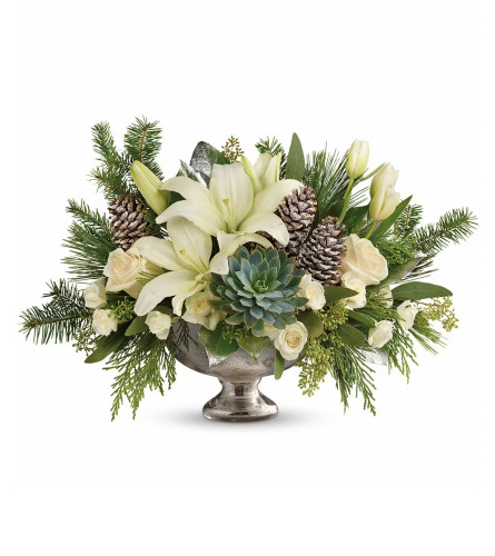 Winter Wilds Centerpiece. An arrangement by Flowers and Beyond.
