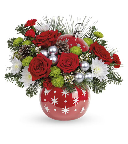 Bright Christmas Bouquet. An arrangement by Flowers and Beyond.