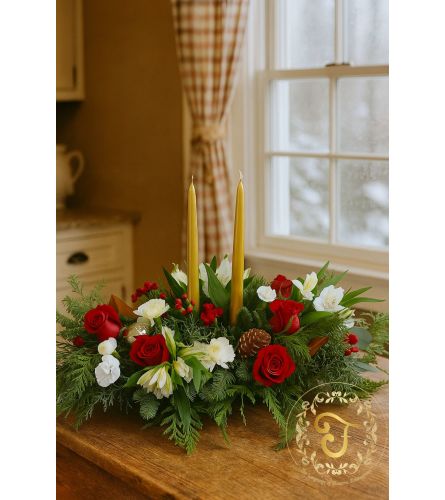 Golden Days Centerpiece by Floratechnics. An arrangement by Anderson Flowers.