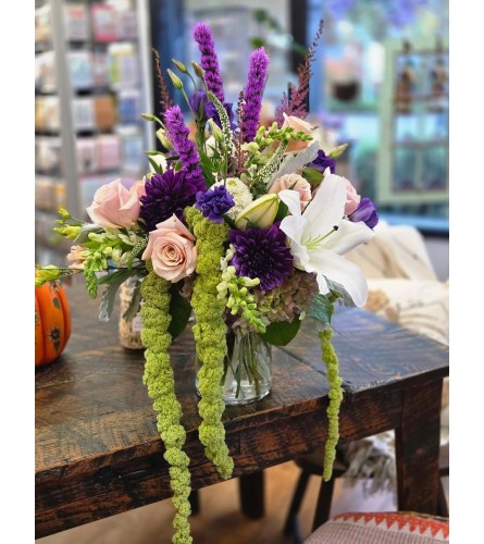 Amaranthus Falls. An arrangement by Thurston Flowers.