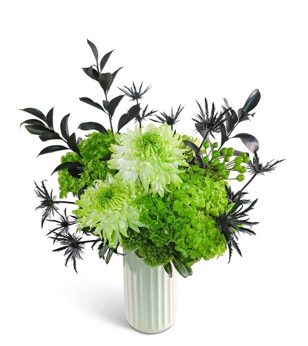 Enchanted in Emerald. An arrangement by The Flower Shop of Lake Charles.