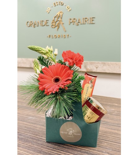 Winter Petals and Pamper Gift. An arrangement by Grande Prairie Florist.