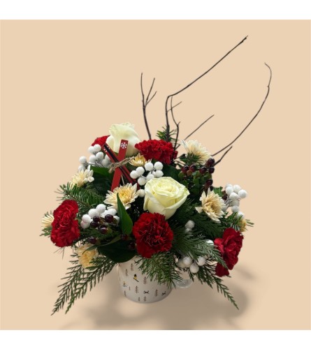 Alpine Ski Mug Arrangement - Deluxe. An arrangement by In Bloom.
