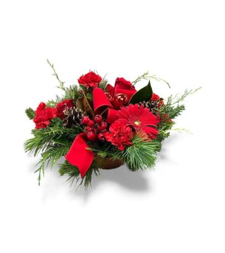 Crimson Christmas. An arrangement by Flower Buds Florist PEI.