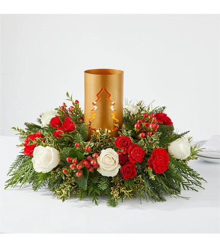 December Dreams Centerpeice - Deluxe. An arrangement by Aurora Greenhouse.