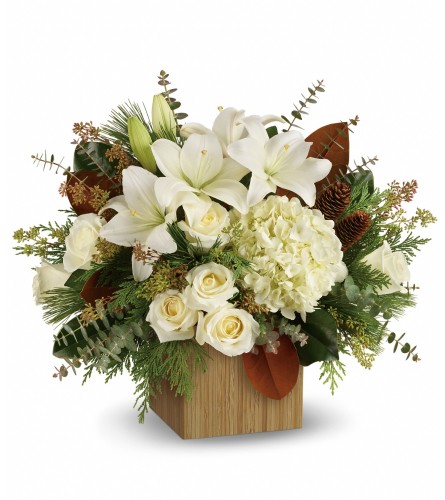 Teleflora's Snowy Woods Bouquet - Deluxe. An arrangement by Very's Flowers.