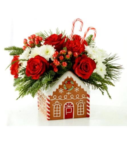 Gingerbread Joy Bouquet. An arrangement by Julie's Artistic Rose.