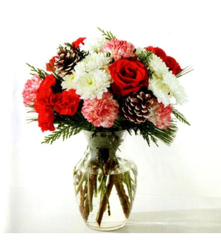 Candy Cane Rose Delight. An arrangement by Julie's Artistic Rose.