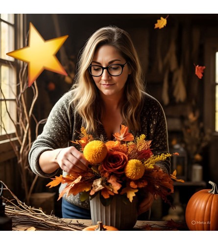 Designer's Choice *Plus* Fall Themed Arrangement. An arrangement by Anne Marie Rose Floral Design.
