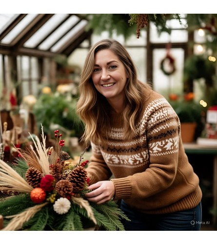Designer's Choice Christmas Themed Floral Arrangement. An arrangement by Anne Marie Rose Floral Design.