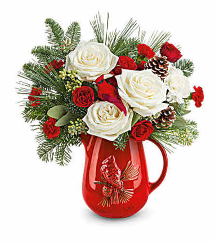 TEL Scarlet Cardinal - Deluxe. An arrangement by Pierson's Flower Shop and Greenhouses.