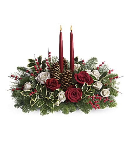 Christmas Wishes Centerpiece. An arrangement by Love Floral.
