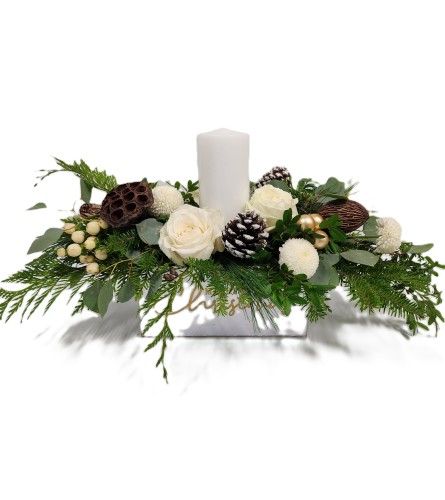 White Christmas. An arrangement by Prestige Floral.