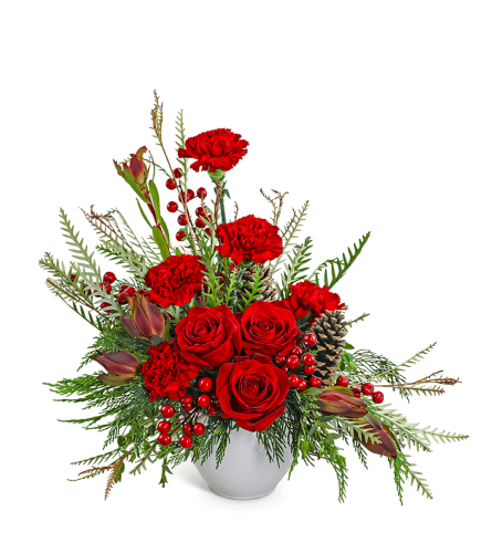 Crimson Radiance. An arrangement by The Flower Shop of Lake Charles.