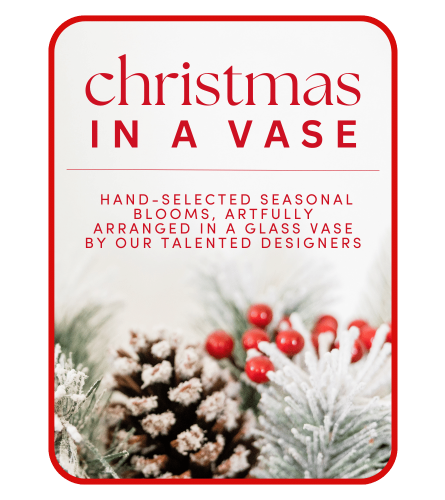 Designer's Choice Christmas Vase Arrangement. An arrangement by The Flower Shop of Lake Charles.