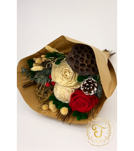 Berry and Bright Dried Bouquet. An arrangement by Floratechnics.