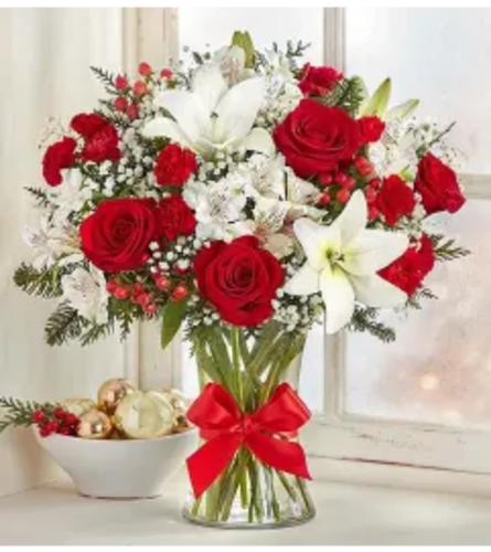 Peppermint Expression Christmas - Deluxe. An arrangement by Brickell Ave Florist.