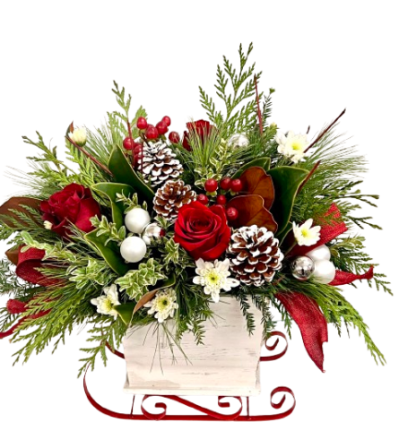Ho Ho Sleigh Ride Bouquet. An arrangement by Mardi Gras Florist.
