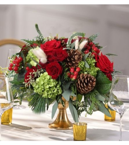Pine and Berry Bliss - Deluxe. An arrangement by Brickell Glamour Flowers.