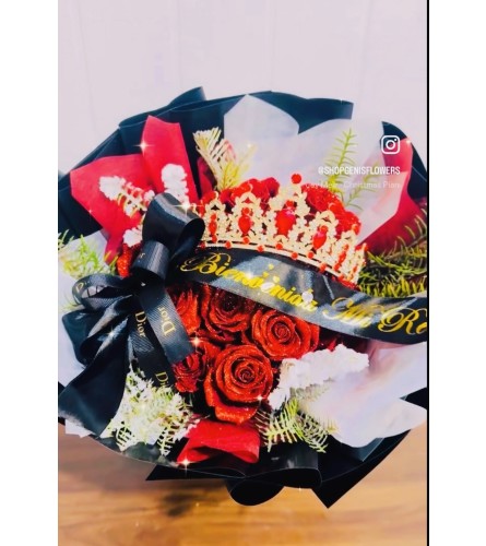 Glittering Rose Majesty. An arrangement by Geni's Florist and Gifts.