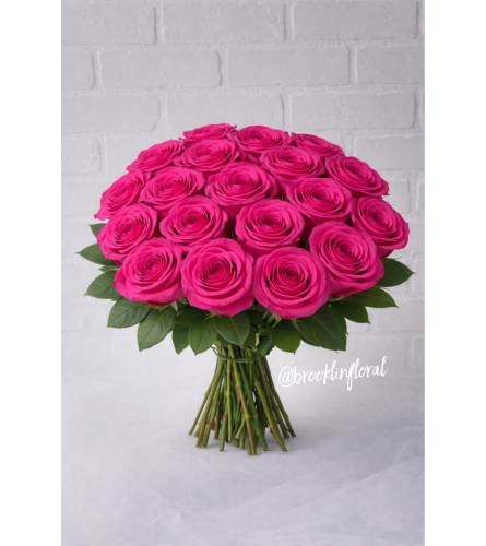 Simply Roses (Hot Pink) - Deluxe. An arrangement by Brooklin Floral and Garden Shoppe Inc..