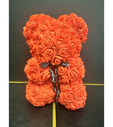 Foam rose bear red. An arrangement by DMP Flowers and Gifts.