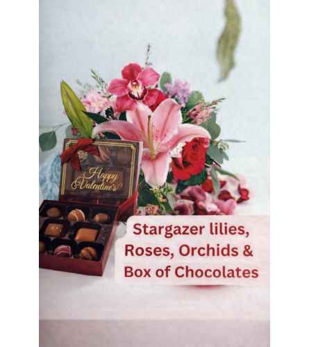 Valentine's Package. An arrangement by Grande Prairie Florist.