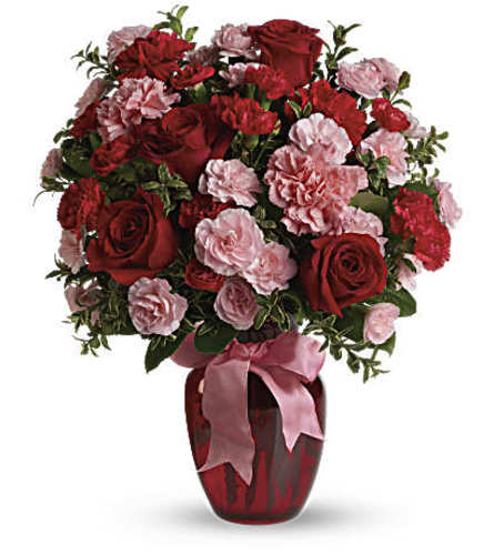 Rose and Carnation Embrace - Deluxe. An arrangement by Flore's Shop.