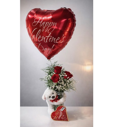 3 Roses V-Day Special. An arrangement by Aurora Greenhouse.