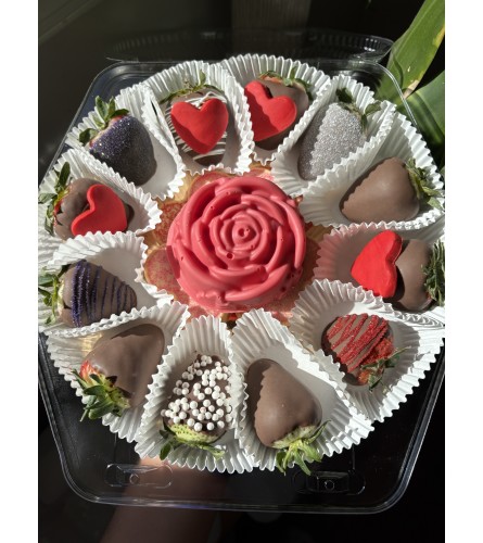 Chocolate flower box. An arrangement by Bee Flowers.