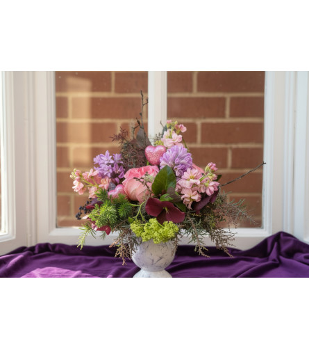 Blushing Hearts. An arrangement by Flower Snobs at Cityview.