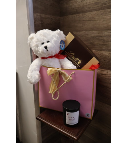 Valentine’s Sweetheart Gift Set. An arrangement by Sonia's Florist.