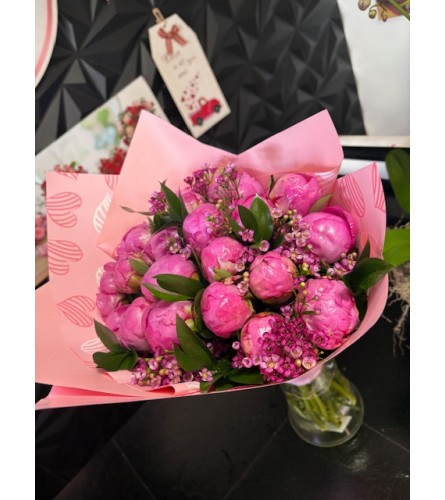 Peony Whisper Bouquet. An arrangement by Hialeah Flowers.