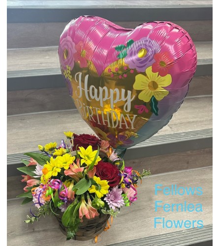 Fellows Carnival of Colour Celebration. An arrangement by Fellows Fernlea Flowers.