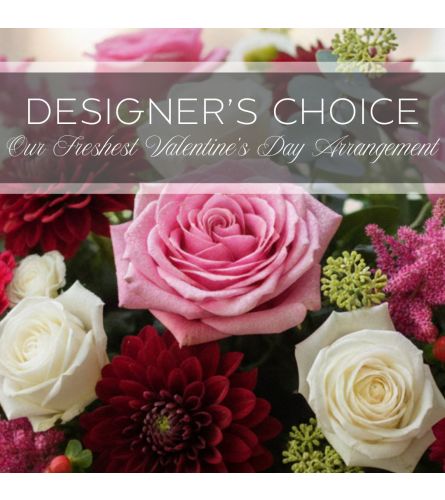 Designers Choice Valentine's Day Arrangement. An arrangement by The Greenhouse Florist.