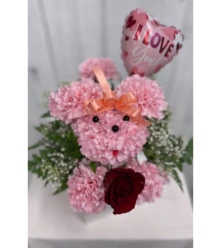 Paws and Kisses. An arrangement by Red Rose Incredible Florist.