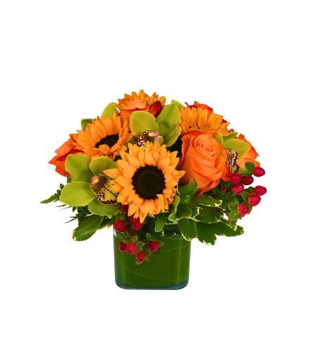 sunrise harvest arrangement. An arrangement by Delray Beach Flower Market.