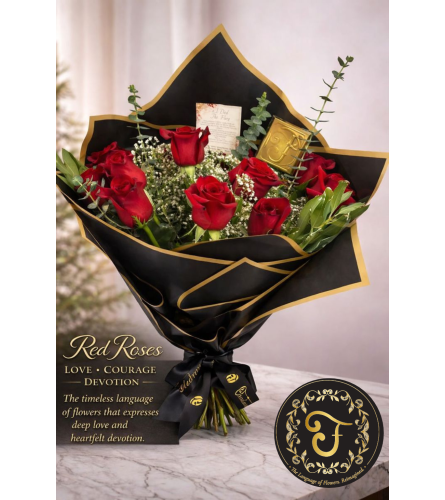 Signature Dozen Roses — Red. An arrangement by Anderson Flowers.