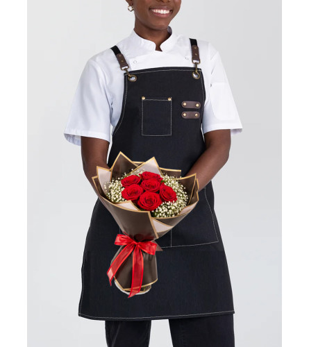 Timeless Red Rose Hand-Tied Bouquet. An arrangement by Flowers and Beyond.