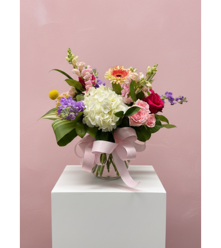 THE VALENTINES Mixed Bouquet. An arrangement by Metcalfe Florist and Pleasant View Greenhouses.