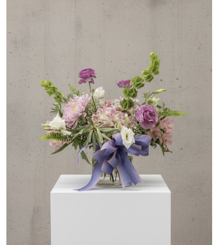 Blush and Bloom Valentine's Special. An arrangement by Metcalfe Florist and Pleasant View Greenhouses.