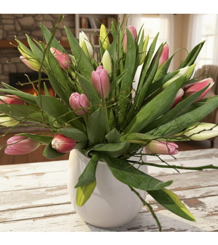 Tulip Heart Harmony. An arrangement by Grace Floral Design Barrie.