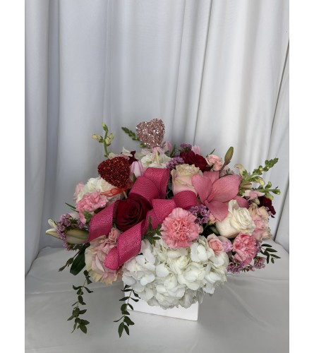 LUSH BLUSH. An arrangement by M's Flowers.