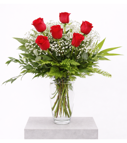 The Classic Half Dozen Red Roses Arranged. An arrangement by The Garden Gate Gifts and Florals.