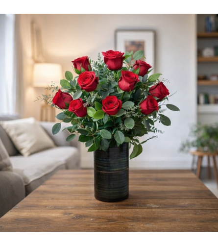 DELUXE RED ROSES - Deluxe. An arrangement by Petals and Co..