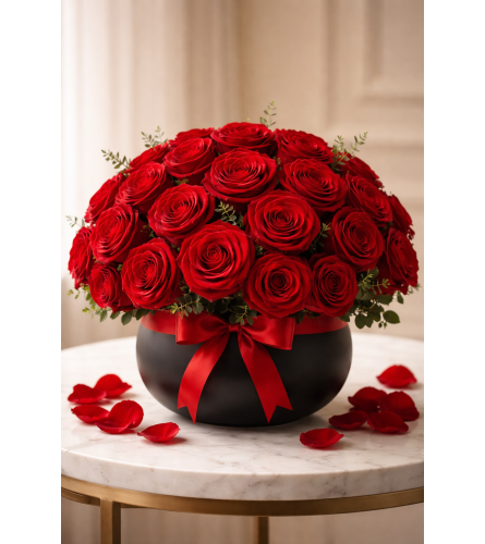 Forever Red Romance. An arrangement by Floral With a Twist.
