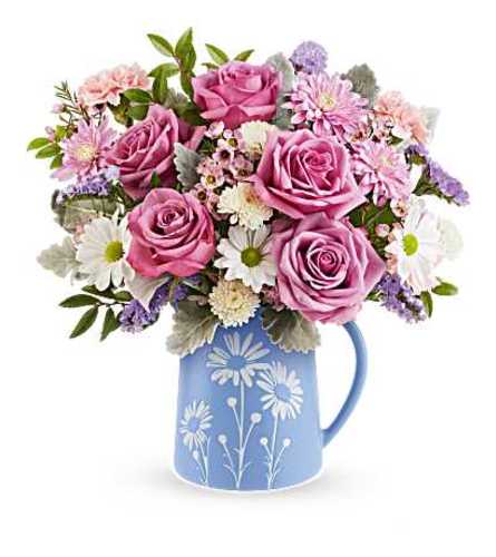 Pastel Meadow Bouquet - Deluxe. An arrangement by Flowers By Fiore.